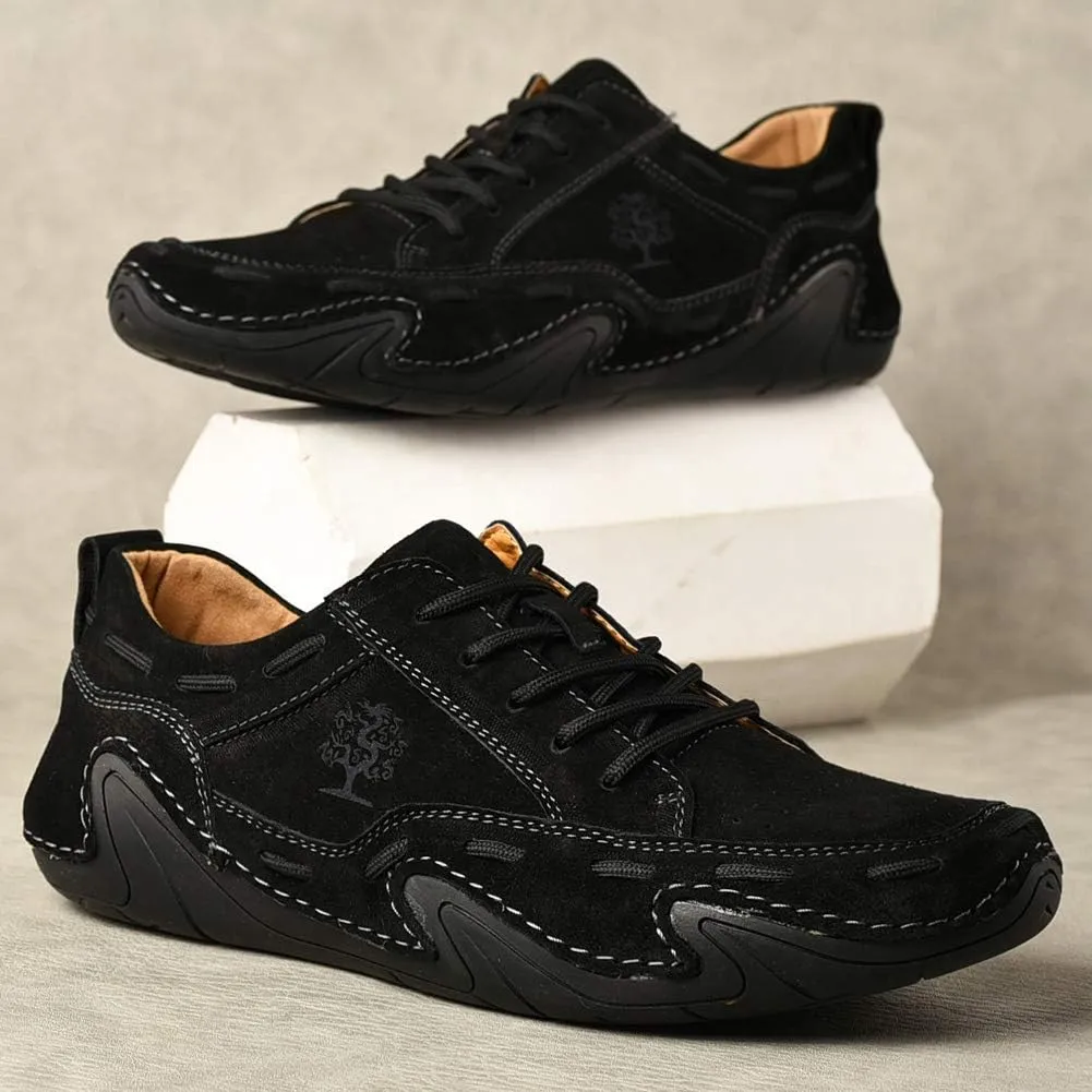 ChicLovey Mens Casual Leather Driving Loafers Lace up Boat Shoes Handmade Moccasins