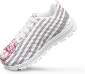 Children's Christmas Sneaker Soft Lightweight Athletic Hiking Shoes for Big Kids Breathable Lace-Up Non-Slip Walking Sneaker for Litter Kids US 11-5