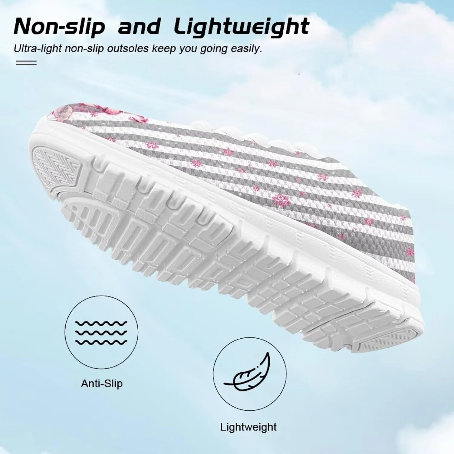 Children's Christmas Sneaker Soft Lightweight Athletic Hiking Shoes for Big Kids Breathable Lace-Up Non-Slip Walking Sneaker for Litter Kids US 11-5