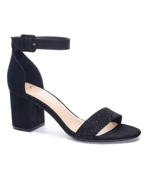 Chinese Laundry Women's Jolly Star Stones Heeled Sandal, Black, 8.5