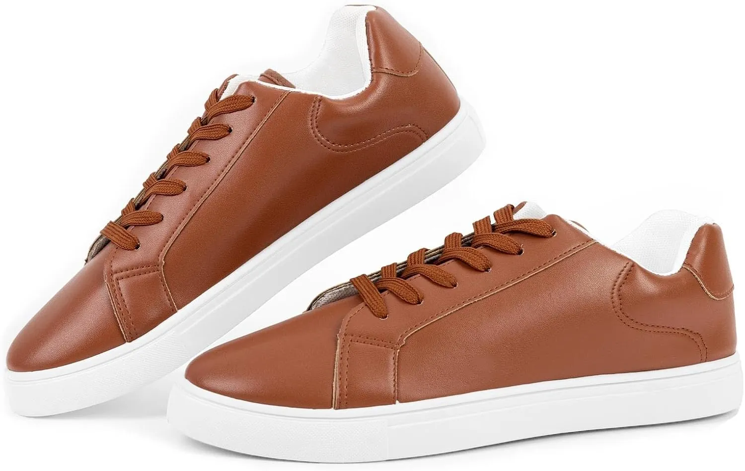 CHIN·MOON Men's Lightweight Casual Sneakers PU Leather Tennis Shoes Low Top Fashion Skate Sneaker