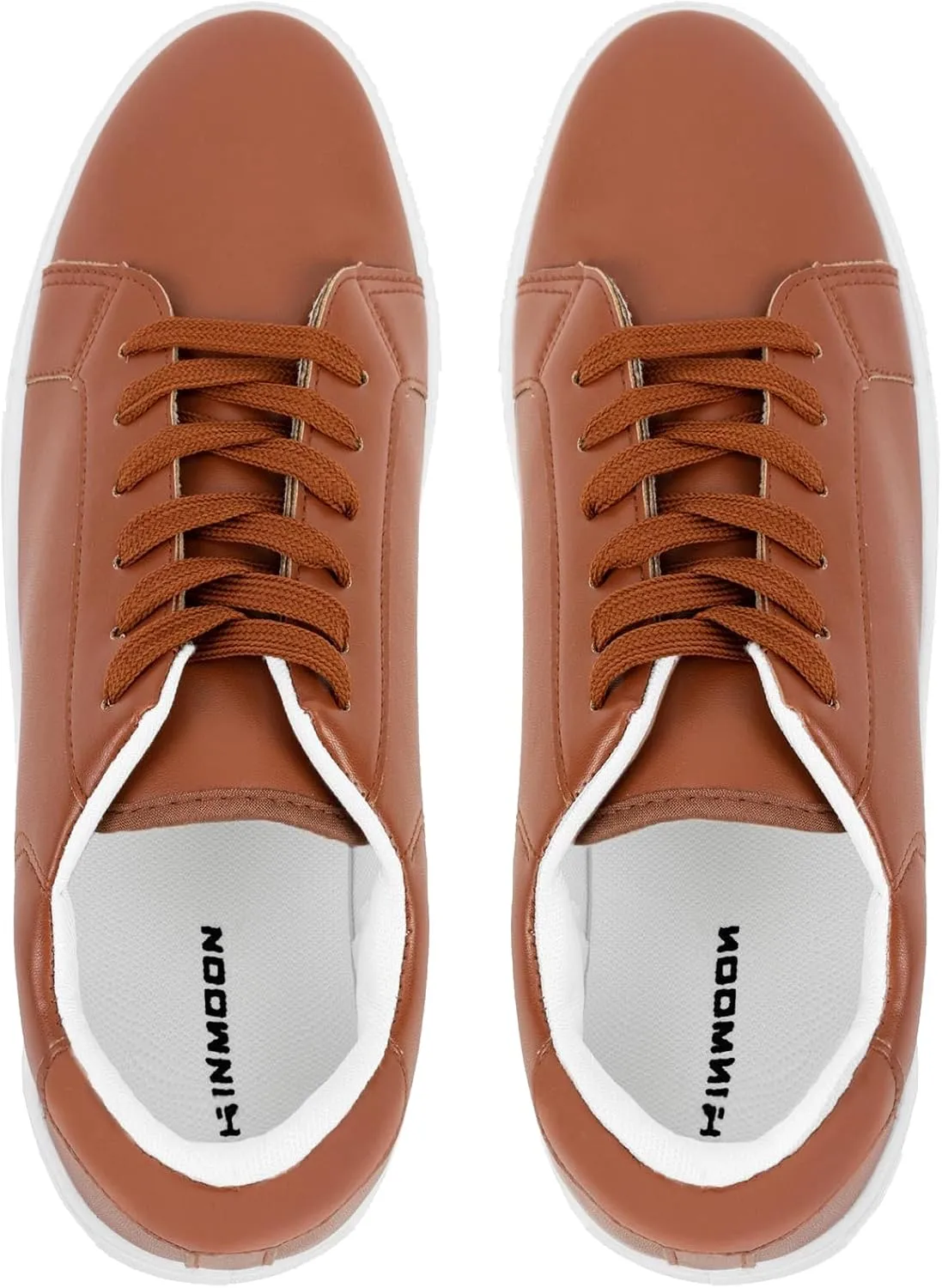 CHIN·MOON Men's Lightweight Casual Sneakers PU Leather Tennis Shoes Low Top Fashion Skate Sneaker