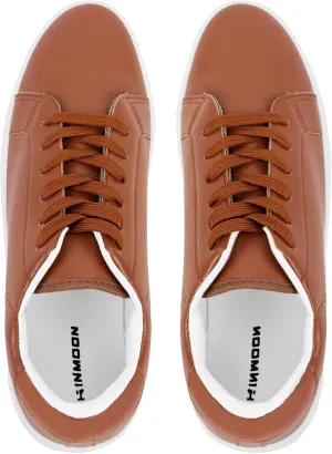 CHIN·MOON Men's Lightweight Casual Sneakers PU Leather Tennis Shoes Low Top Fashion Skate Sneaker