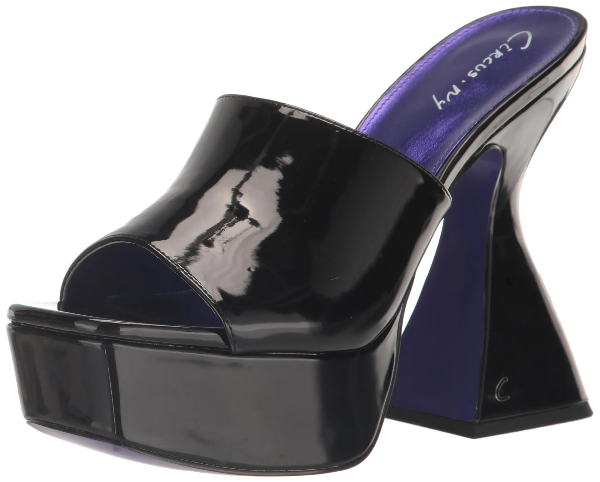 Circus NY by Sam Edelman Women's Avery Heeled Sandal, Black Patent, 6
