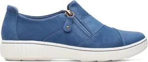 Clarks Women's Caroline Grace Oxford, Blue Suede, 8.5