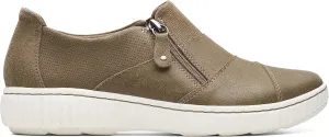 Clarks Women's Caroline Grace Oxford, Olive Suede, 8