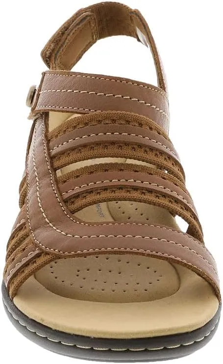 Clarks Women's Laurieann Erin Flat Sandal, Tan Combi, 9 Wide