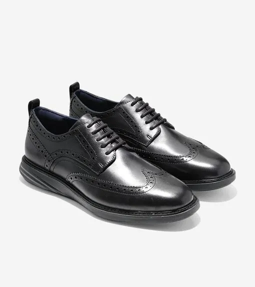 Cole Haan Men's GrandEvOlution Shortwing Oxford Black Black Leather C26306