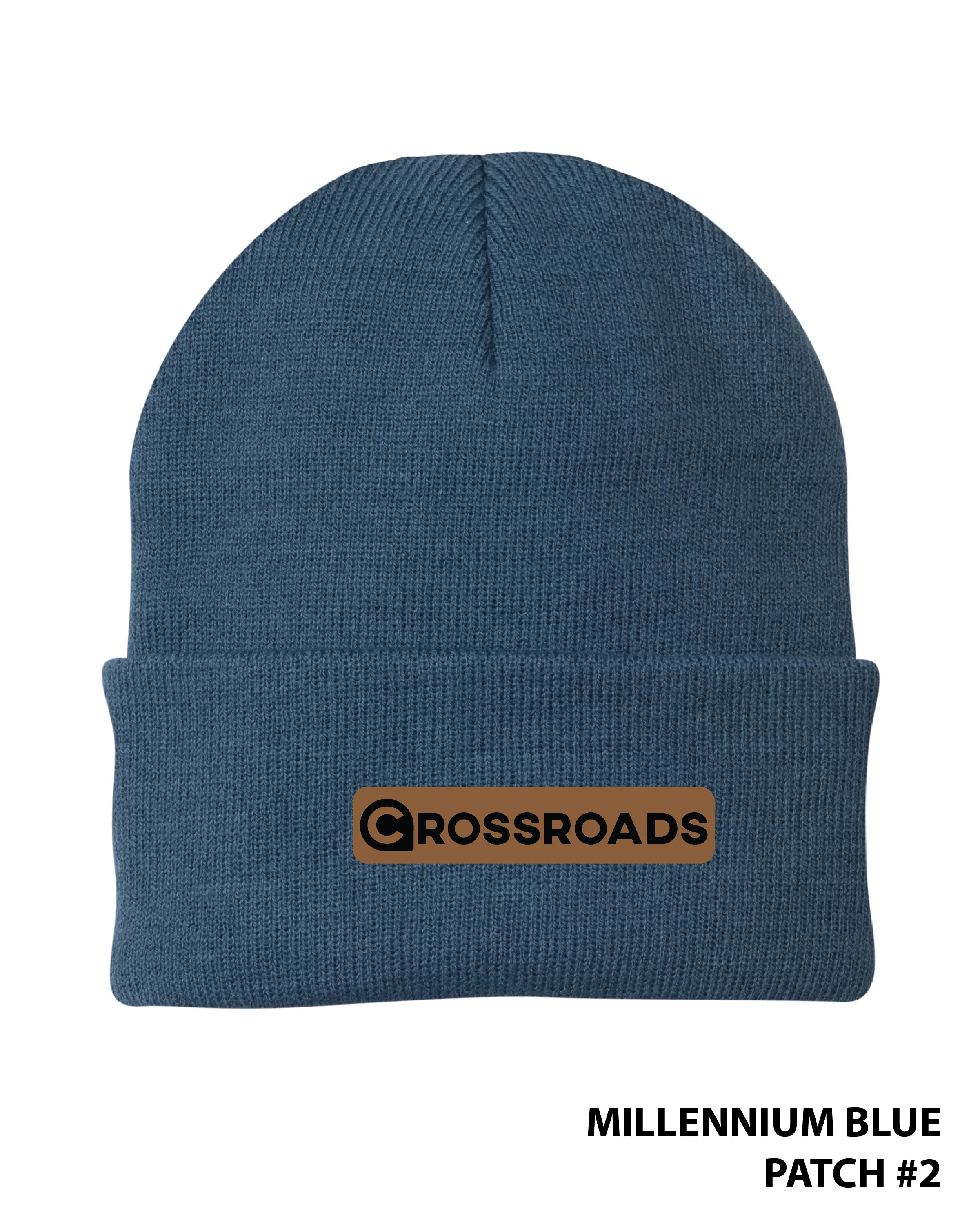 Crossroads Leather Patch Beanie