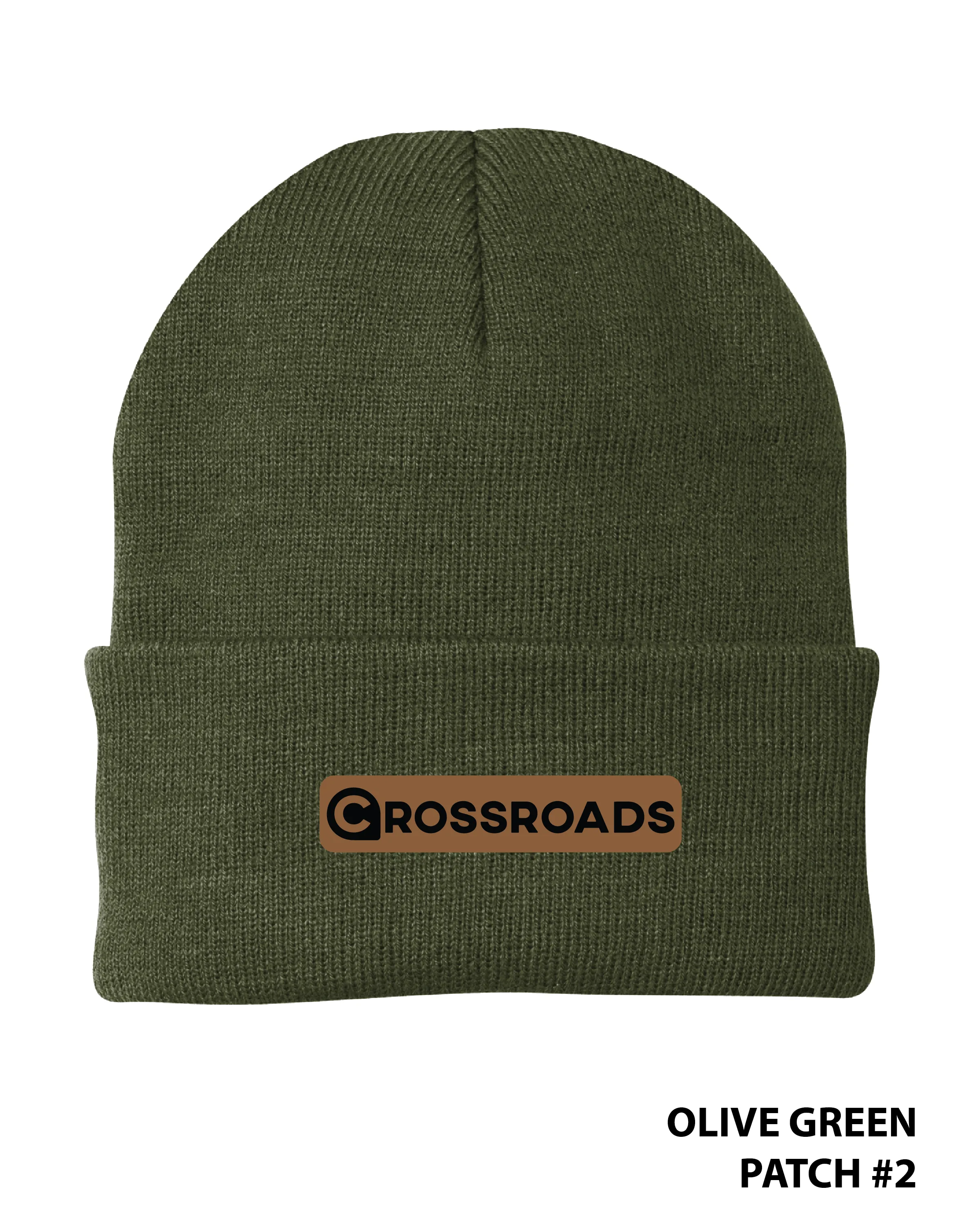 Crossroads Leather Patch Beanie