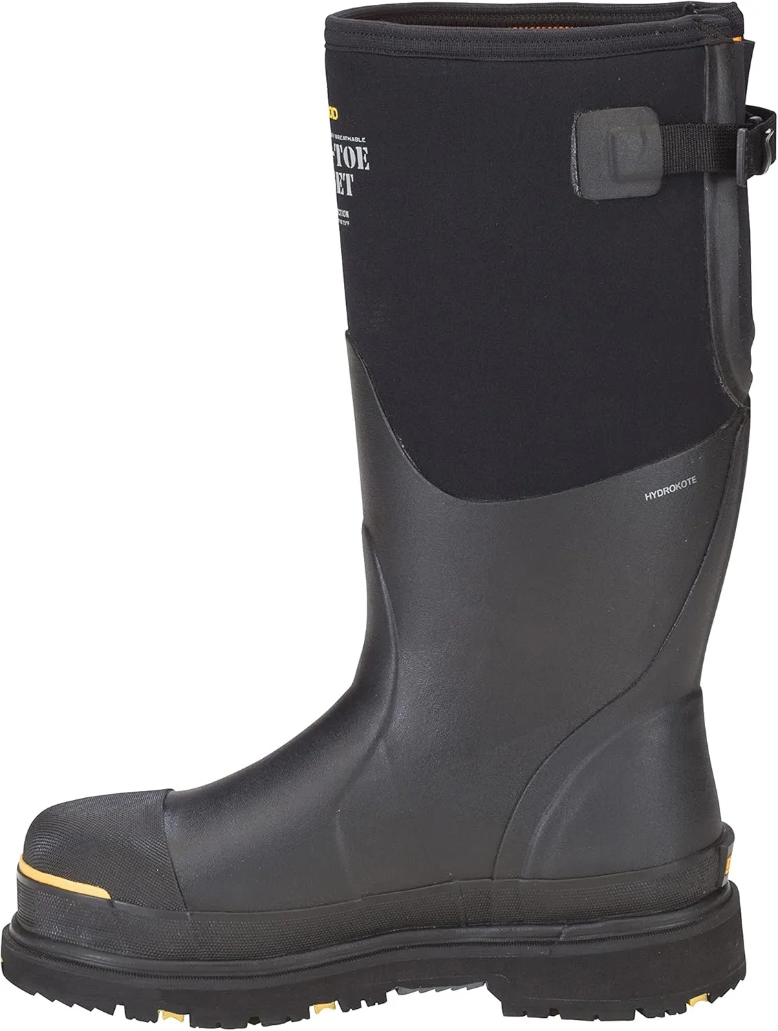 Dryshod Mens Slip Resistant Steel-Toe Gusset Work Safety Shoes |Waterproof | Rubber | Black