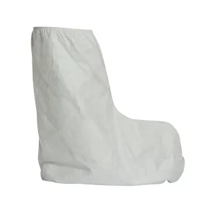 DuPont Tyvek 400 TY454S 18-Inch High Boot Cover with Tyvek FC Skid-Resistant Sole and Elastic Top, White, X-Large (Pack of 100)