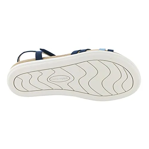 Easy Spirit Women's DOTTLE3 Flat Sandal, Blue 400, 9