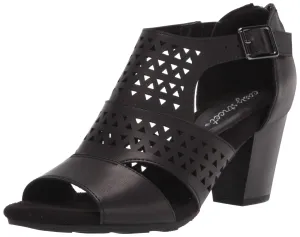 Easy Street Women's Block Heel Sandal Heeled, Black, 10 Wide