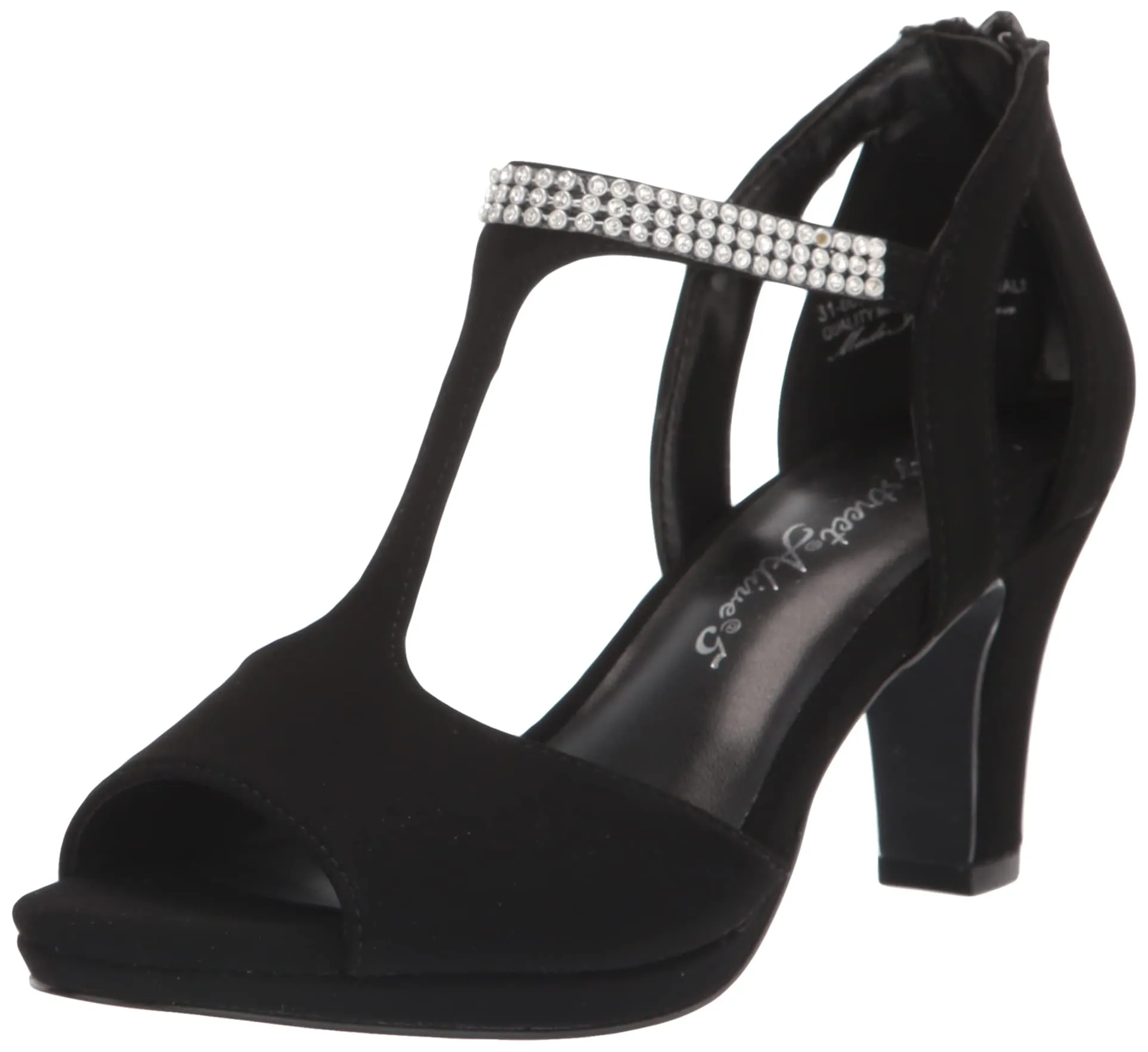 Easy Street Women's Flash Heeled Sandal, Black Lamy, 9.5 X-Wide