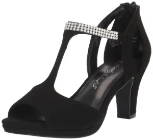 Easy Street Women's Flash Heeled Sandal, Black Lamy, 9.5 X-Wide