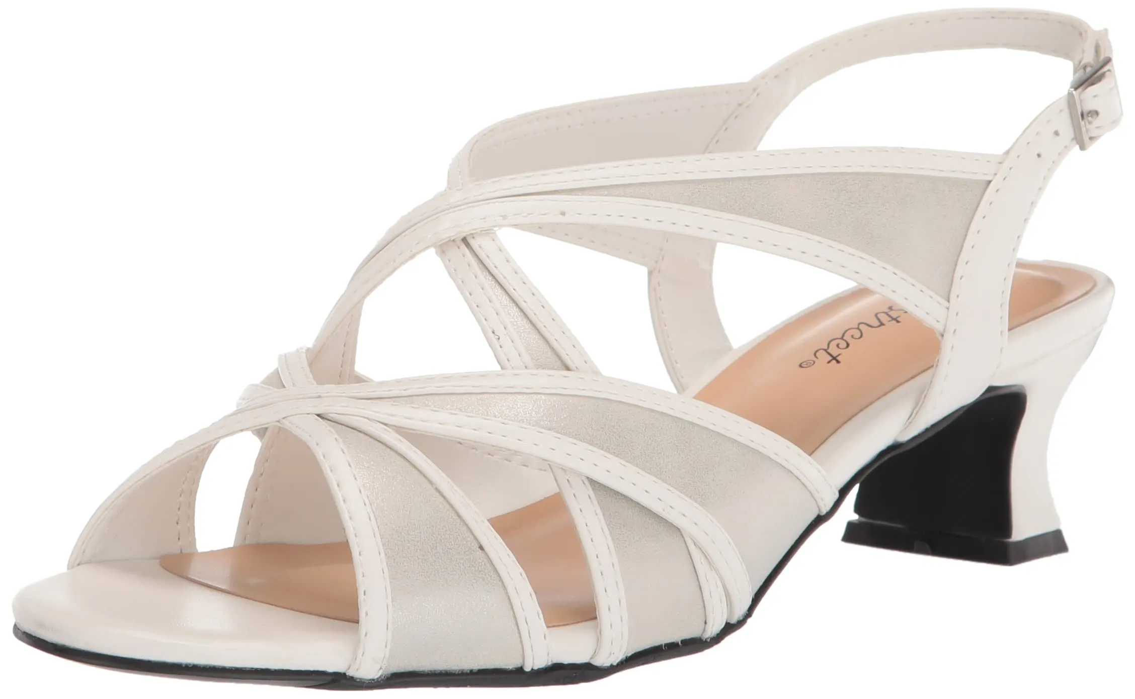 Easy Street Women's Tristen Heeled Sandal, White, 9.5