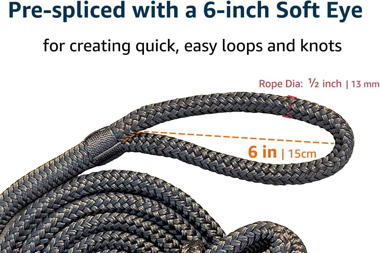 Fender Lines 4 Pack 1/2 Inch x 6 ft Premium Boat Fender Lines with 6” Eyelet, Double Braid Nylon Boat Bumper Rope/Boat Fender Rope, Dock Lines Boat Ropes for Docking Boat Lines Dock Ties,J-FM TWNTHSD