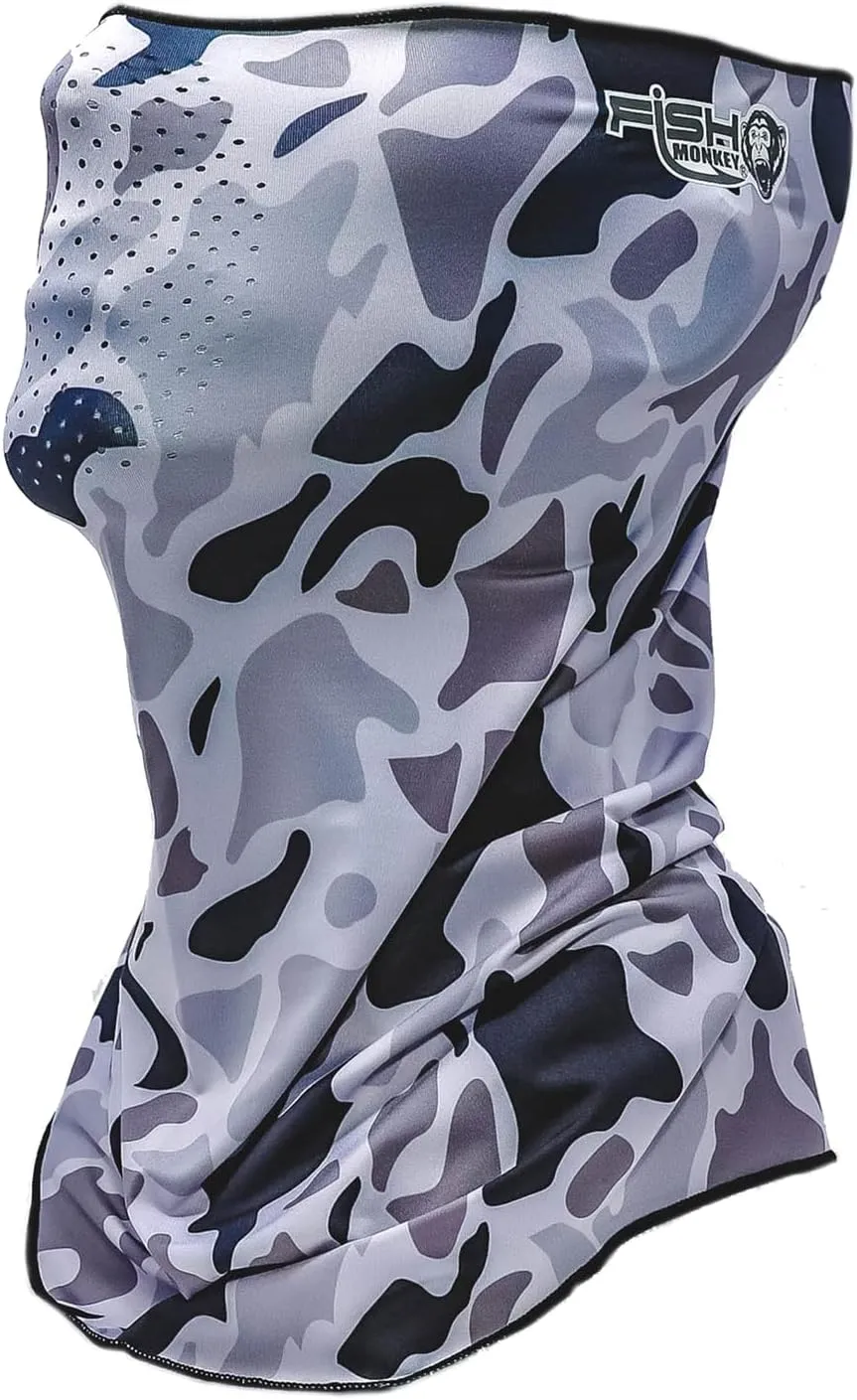 Fish Monkey UPF 50  Flared Face Guard and Four Way Stretch with Glasses Fog Resistant Technology for Men and Women