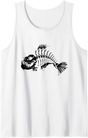 Fish Skeleton Halloween Costume Boating Bones Ocean Deep Sea Tank Top