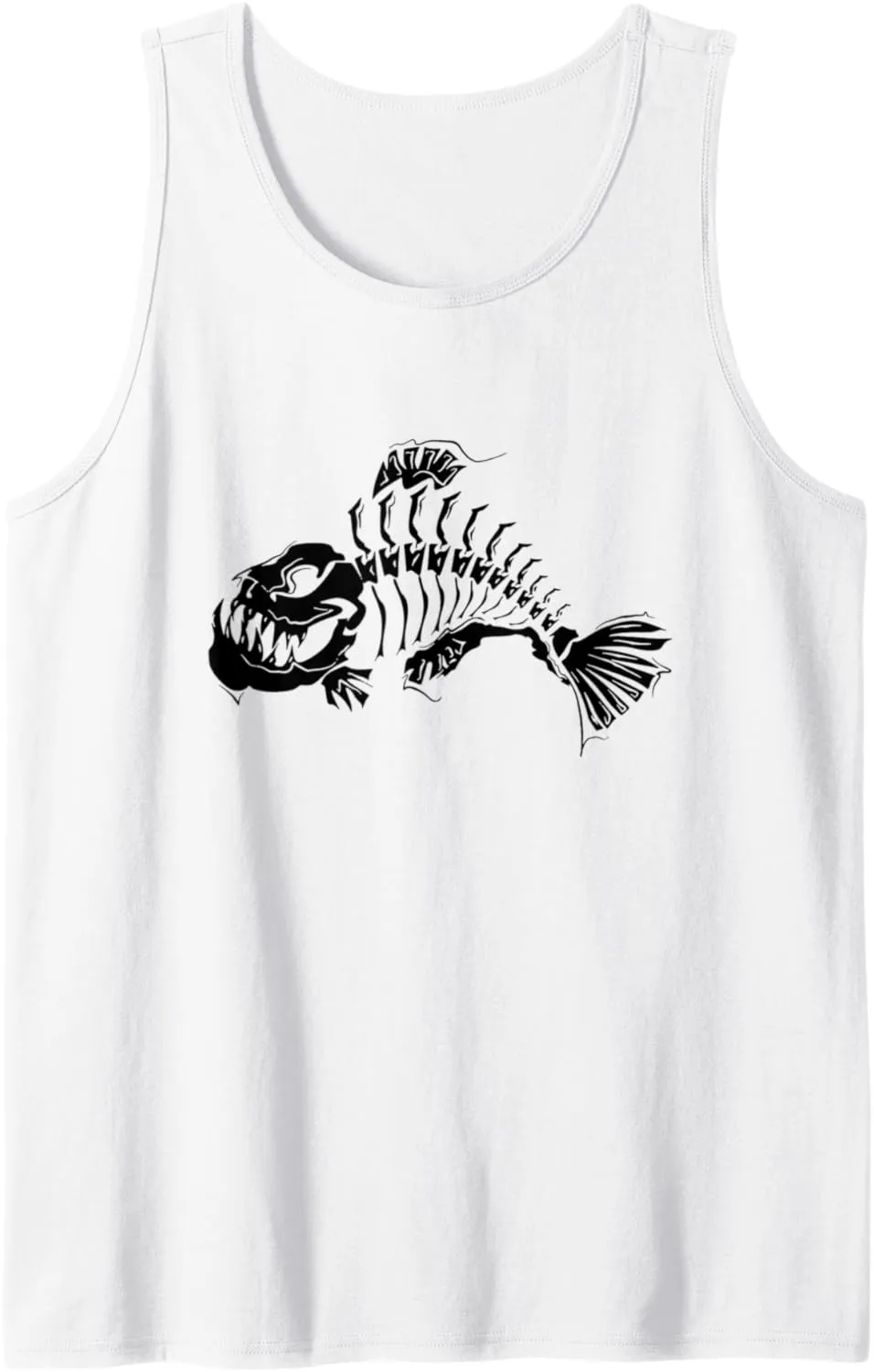 Fish Skeleton Halloween Costume Boating Bones Ocean Deep Sea Tank Top