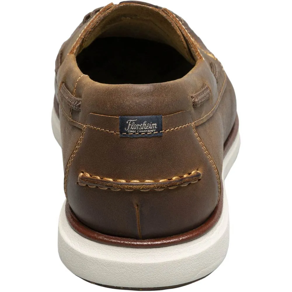 Florsheim Tropics Brown Chocolate Elastic Lace Moc Toe Men’s Boat Shoe