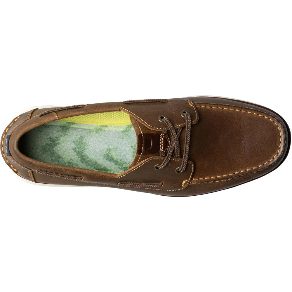 Florsheim Tropics Brown Chocolate Elastic Lace Moc Toe Men’s Boat Shoe