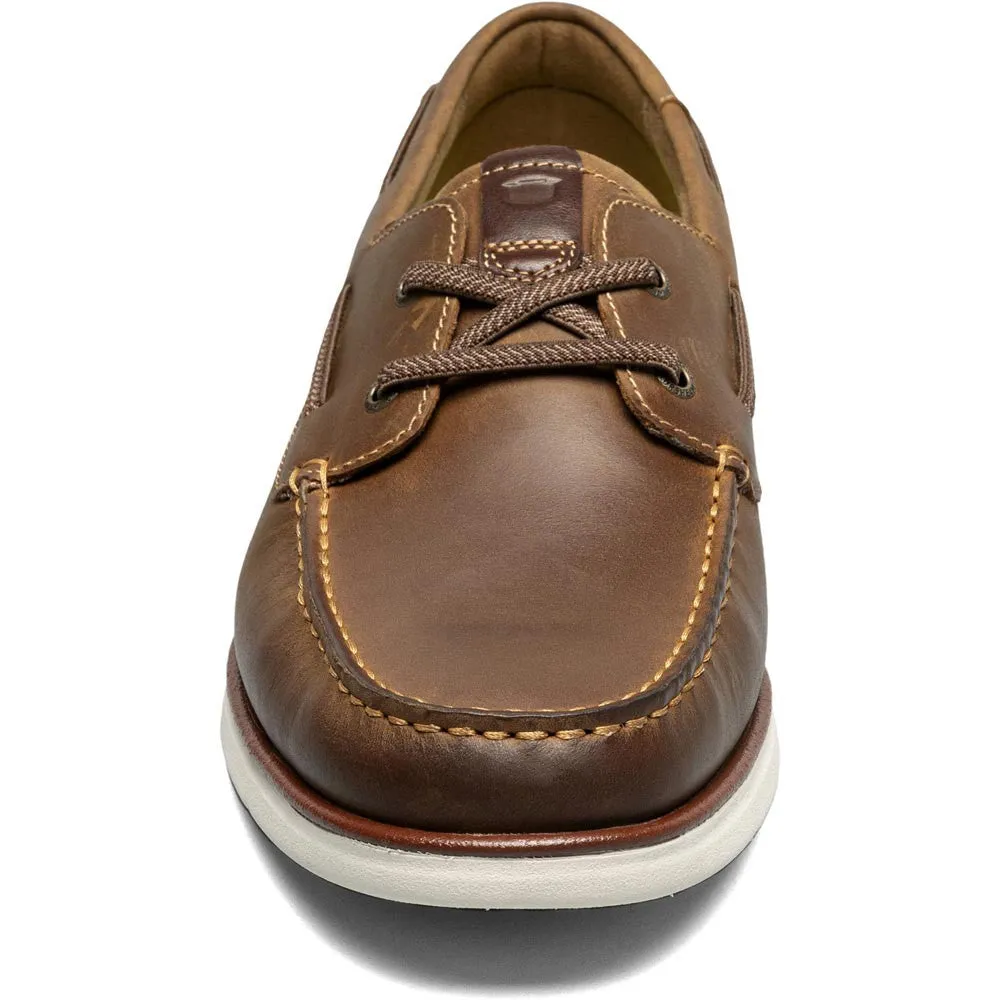 Florsheim Tropics Brown Chocolate Elastic Lace Moc Toe Men’s Boat Shoe