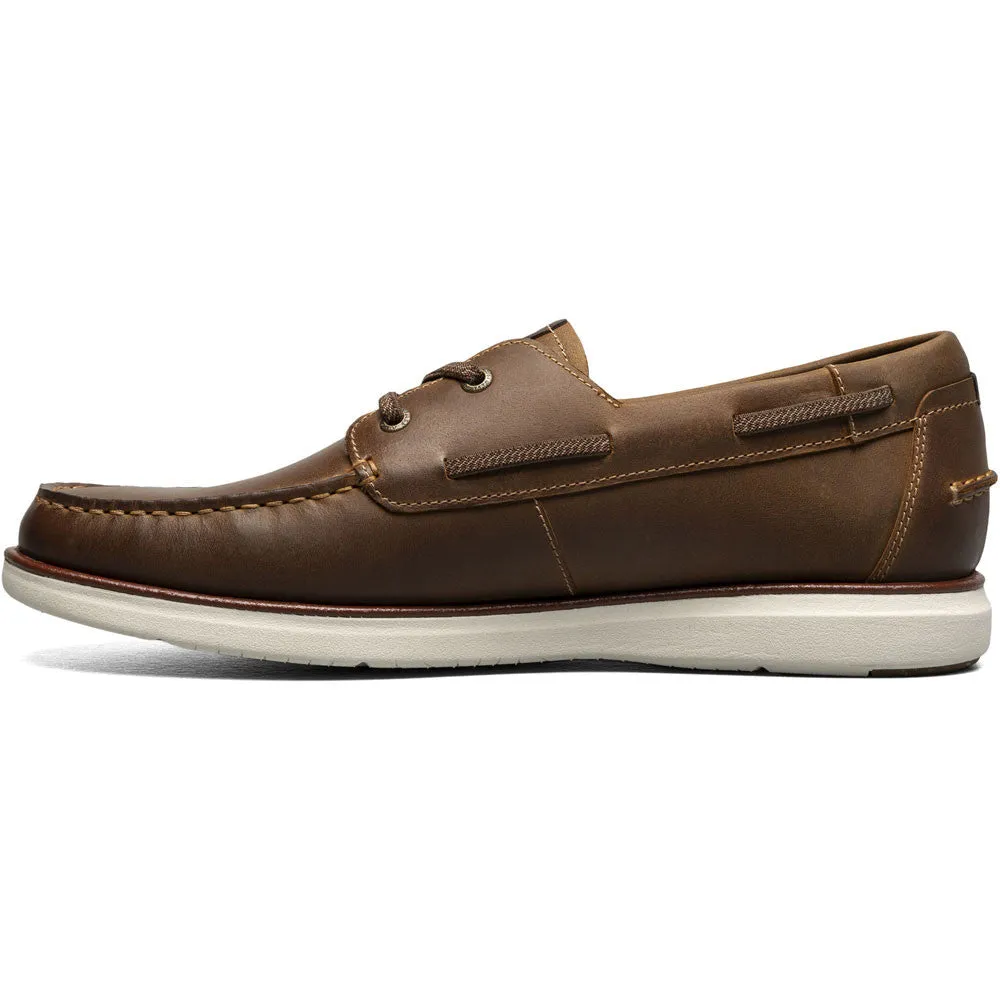 Florsheim Tropics Brown Chocolate Elastic Lace Moc Toe Men’s Boat Shoe