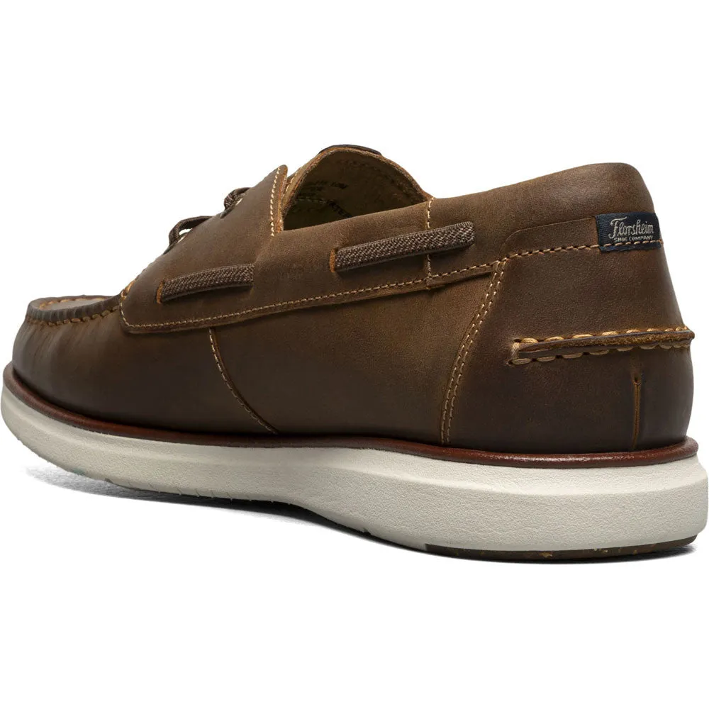 Florsheim Tropics Brown Chocolate Elastic Lace Moc Toe Men’s Boat Shoe