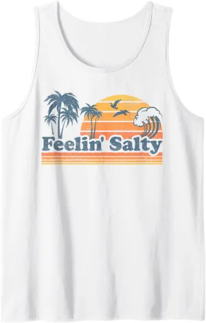 Funny Feelin Salty Beach Summer Vacation Vintage 70's Retro Tank Top