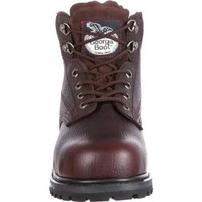 Georgia Boot Brown Oiler Steel Toe Waterproof Men's Work Boot G6174 **ONLINE ONLY