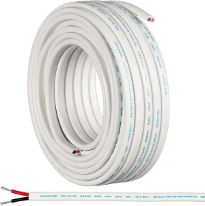 GS Power 16 Ga (True American Wire Gauge) AWG Tinned OFC Copper Duplex 16/2 Dual Conductor Red Black Sheathed Cable for Automotive Marine Boat Wiring - 50 FT (Also in 100 & 200 Feet Roll)