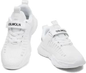 GSLMOLN Boys Girls Tennis Breathable Slip on Shoes School Casual Walking/Running Sports Kids Sneakers