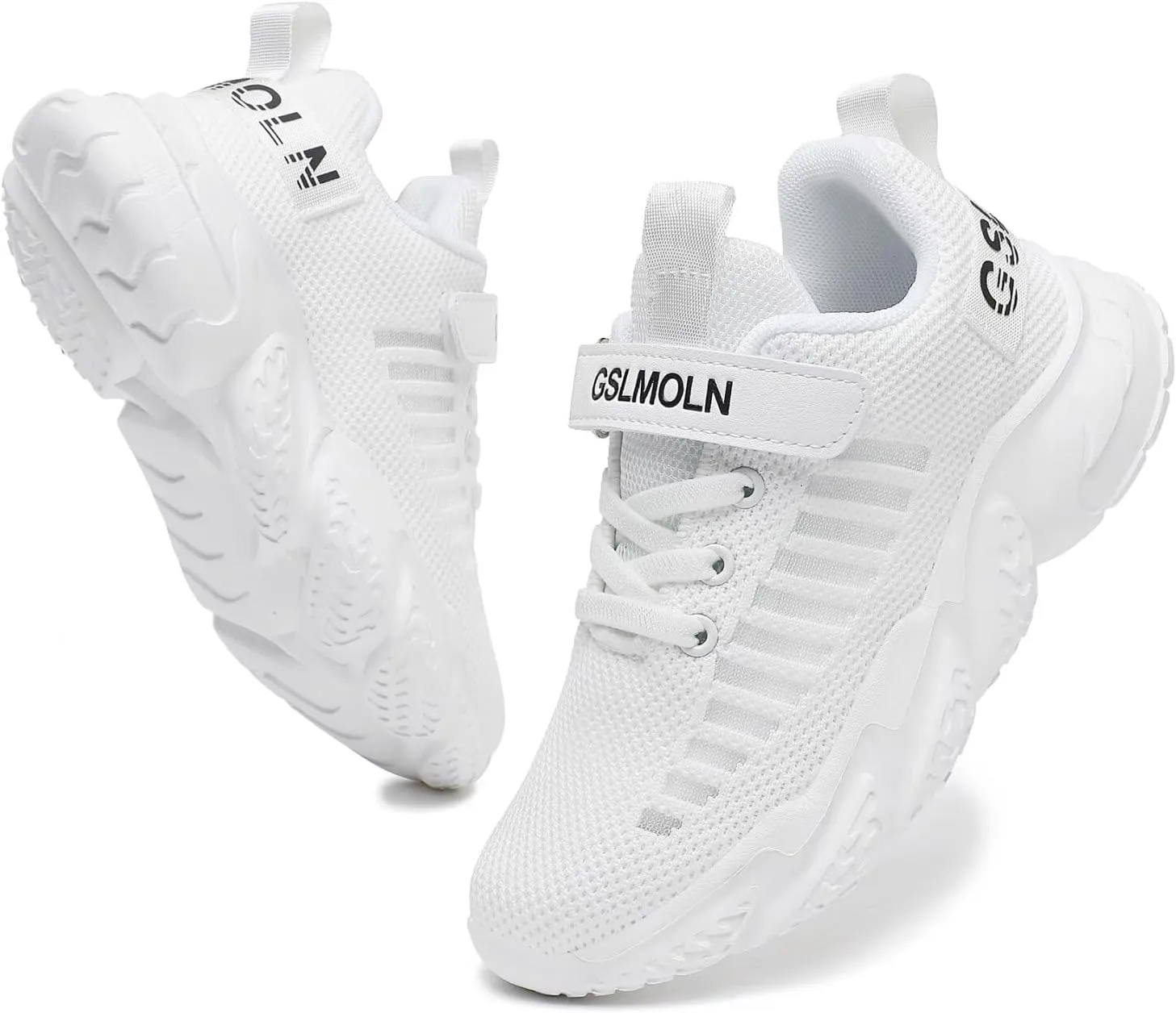 GSLMOLN Boys Girls Tennis Breathable Slip on Shoes School Casual Walking/Running Sports Kids Sneakers