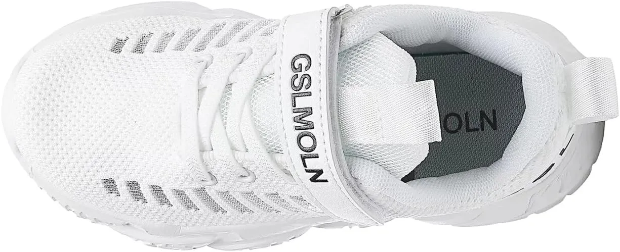 GSLMOLN Boys Girls Tennis Breathable Slip on Shoes School Casual Walking/Running Sports Kids Sneakers