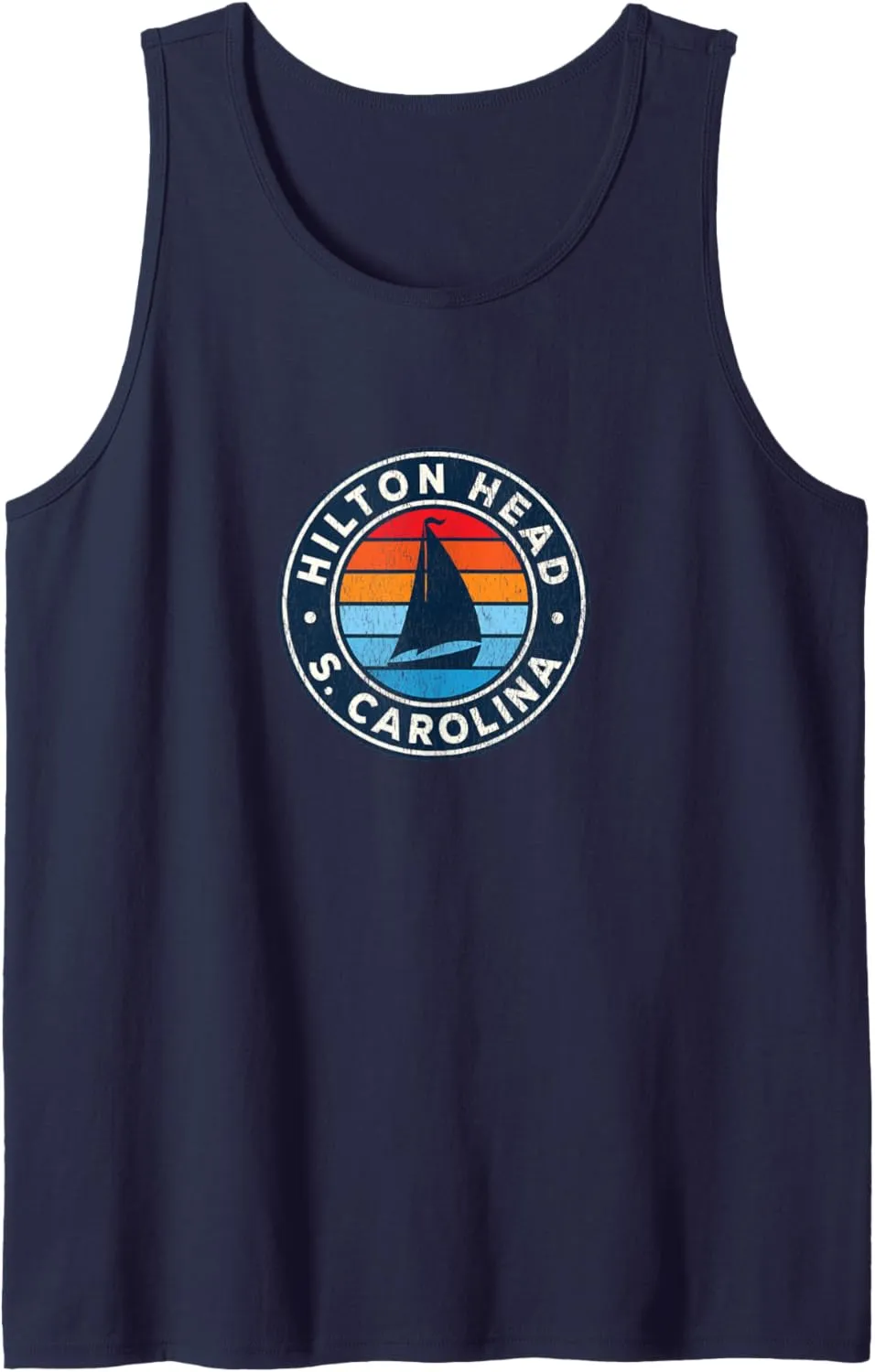 Hilton Head Island South Carolina SC Vintage Sailboat Retro Tank Top