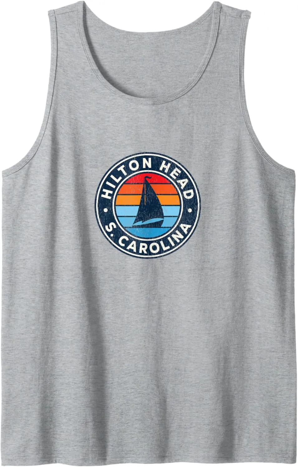 Hilton Head Island South Carolina SC Vintage Sailboat Retro Tank Top