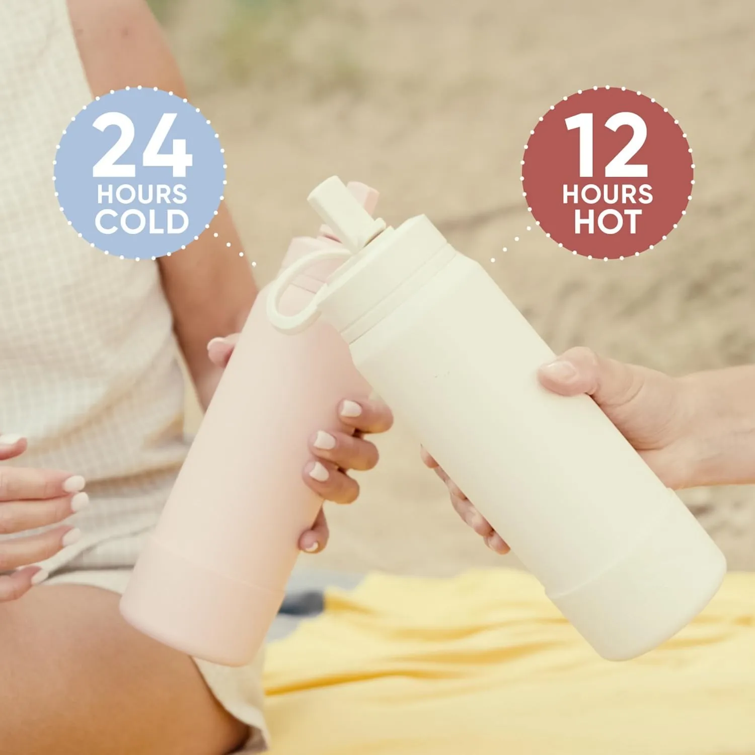 Hydrapeak 26oz Sport Insulated Water Bottle with Chug Lid, Leak & Spill Proof, Keeps Drinks Cold for 24 Hours, Hot for 12 Hours, Premium Stainless Steel Water Bottles (26oz, Cotton Pink)