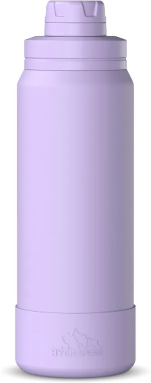 Hydrapeak 26oz Sport Insulated Water Bottle with Chug Lid, Leak & Spill Proof, Keeps Drinks Cold for 24 Hours, Hot for 12 Hours, Premium Stainless Steel Water Bottles (26oz, Lavender)