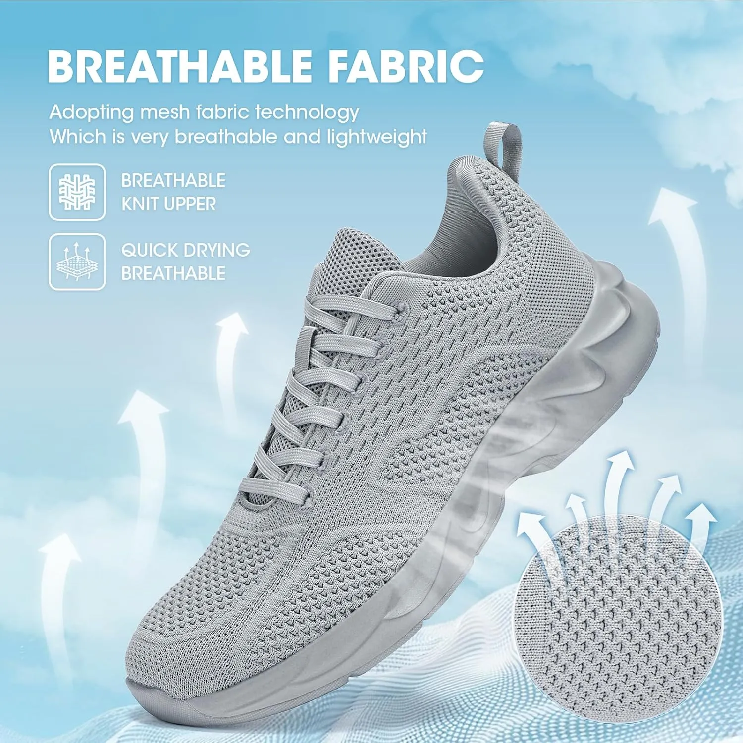 INYO Men Walking Shoes Lightweight Breathable Tennis Shoes Gym Fitness Casual Sneaker Jogging Outdoor Sport Running Shoes