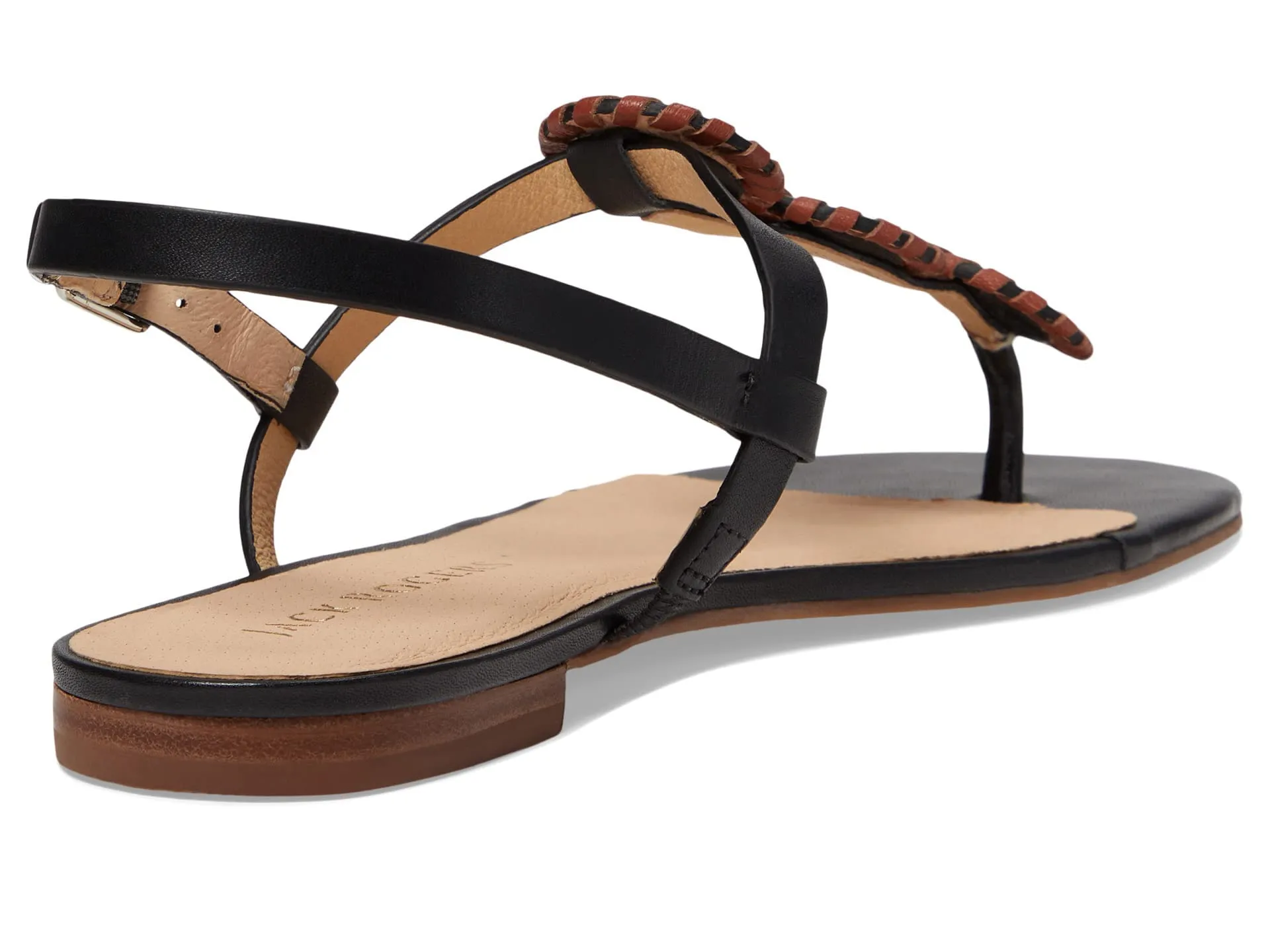 Jack Rogers Women's Walsh Sandal Flat, Black/Luggage, 10