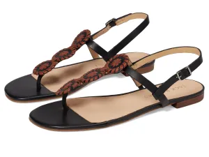 Jack Rogers Women's Walsh Sandal Flat, Black/Luggage, 10