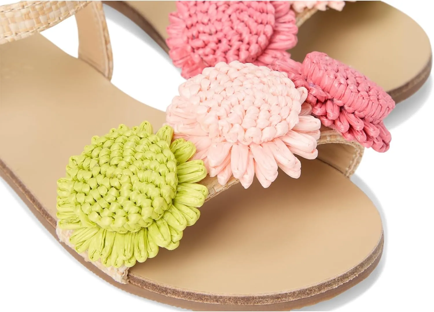 Janie and Jack Girl's Straw Flowered Sandal (Toddler/Little Big Kid) Flat