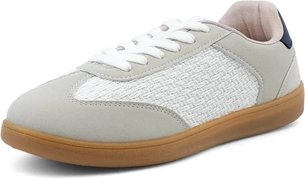 JENN ARDOR Womens Fashion Sneakers Casual Tennis Dress Shoes for Womens Lace-up Round Toe Comfortable Walking Flats Low Top Trendy