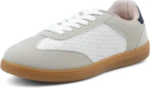 JENN ARDOR Womens Fashion Sneakers Casual Tennis Dress Shoes for Womens Lace-up Round Toe Comfortable Walking Flats Low Top Trendy