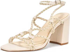 Jessica Simpson Women's Azimma Braided Block Heel Sandals Heeled