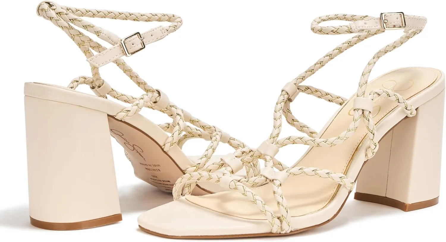 Jessica Simpson Women's Azimma Braided Block Heel Sandals Heeled