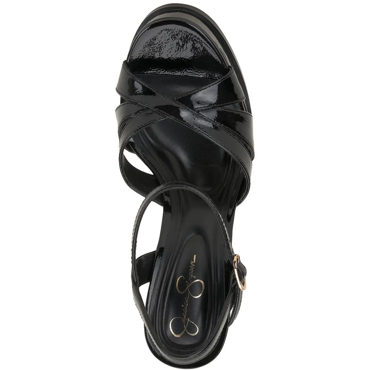 Jessica Simpson Women's Giddings Block Heel Platform Sandal Heeled, Black, 9
