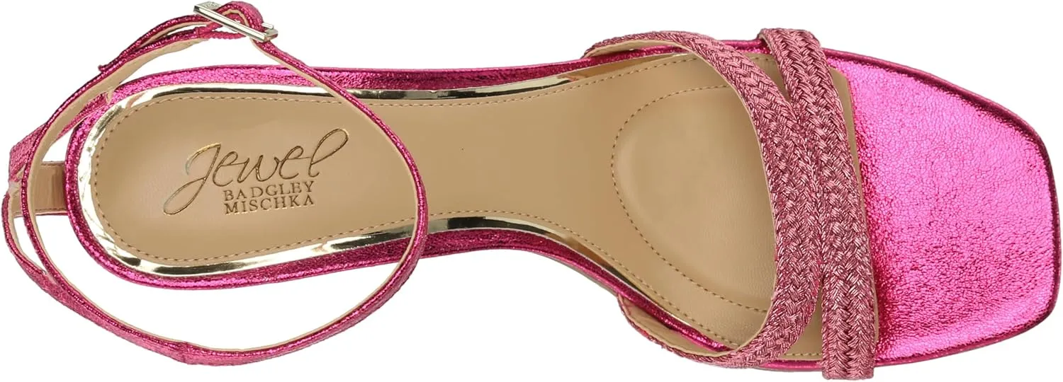 Jewel Badgley Mischka Hayzel Metallic Kitten Heel Sandal